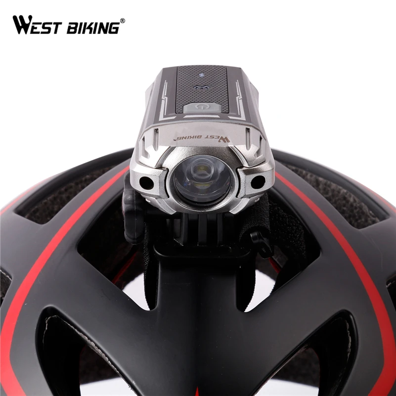 WEST BIKING велосипедный светильник USB перезаряжаемая светодиодная фара CREE шлем ночной Светильник ing безопасный руль передний мигающий велосипедный светильник
