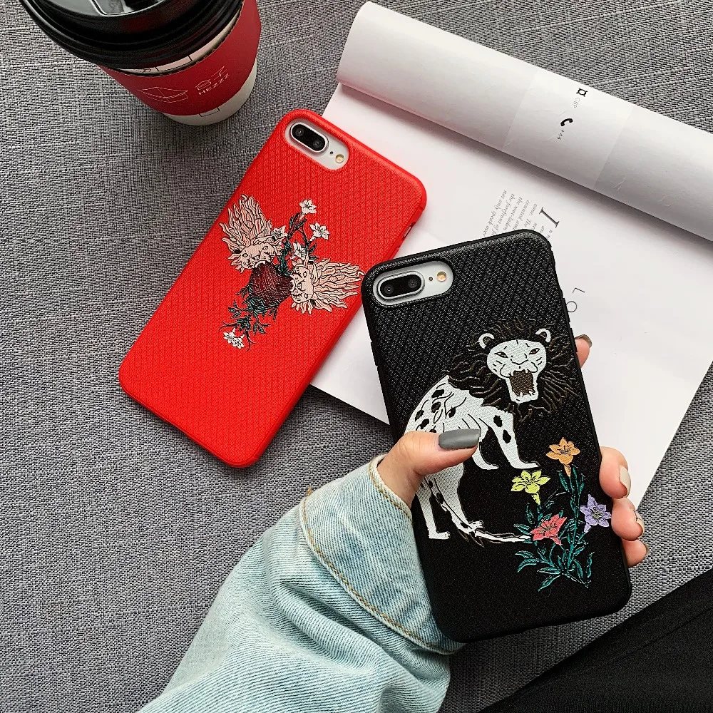 Телефонный чехол с цветочным рисунком льва для iPhone X XS XSMax XR, чехлы для 6 6S 7 8 Plus, силиконовый мягкий TPU фундамент.