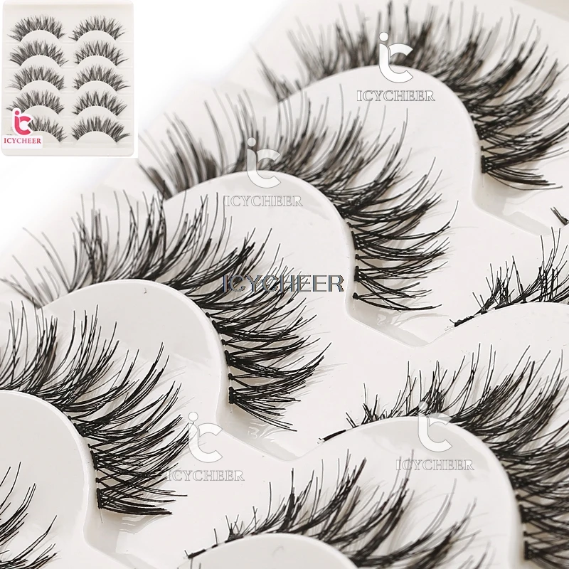 5 Pairs Beauty Makeup Handmade Long Natural Eye Lashes False Eyelashes Extension | Красота и здоровье