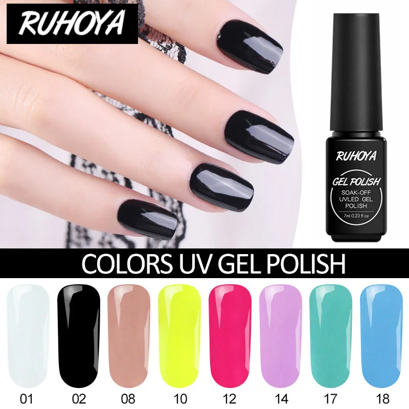 УФ гель для ногтей Ruhoya Pure 24 цвета отмачиваемый салонный набор лаков светодиоды