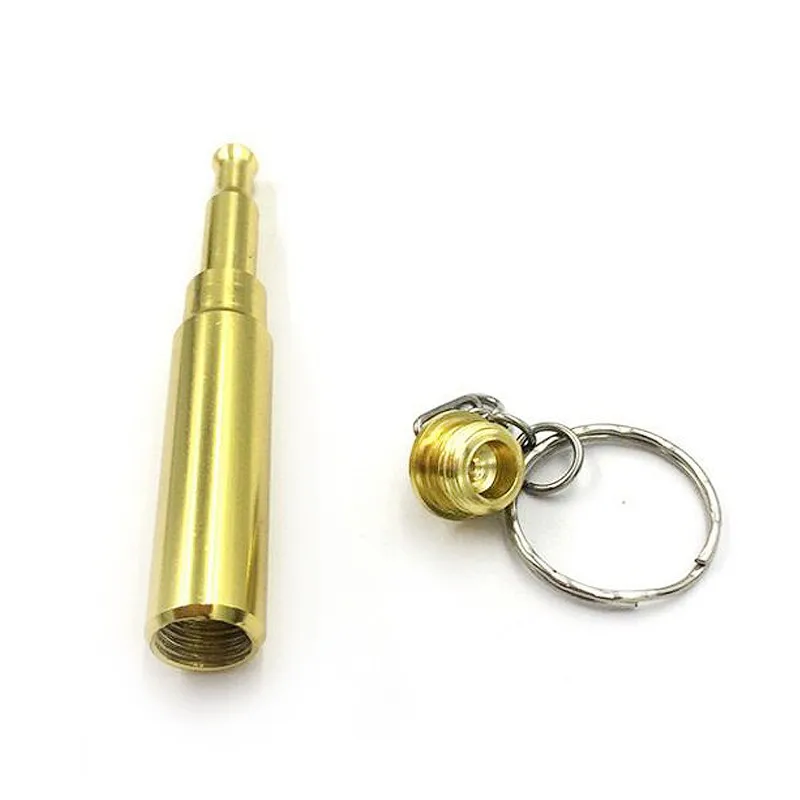 100 шт./лот мини забавная пуля металлическая трубка для курения брелок Золотой