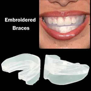 1 шт. двухсторонняя боксерская ММА, Санда, мундштук, подтяжки для татуировок, зубные протезы, Футбольная Спортивная жвачка для зубов, защитное снаряжение для зубов, татуировка