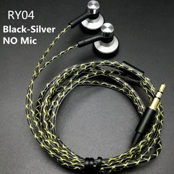 RY04 B-Silver NO MIC RY04 оригинальные наушники-вкладыши металлические 15 мм качество музыки звук HIFI наушники(IE800 стиль кабель) 3,5 мм стерео наушники-вкладыши - Цвет: RY04 B-Silver NO MIC