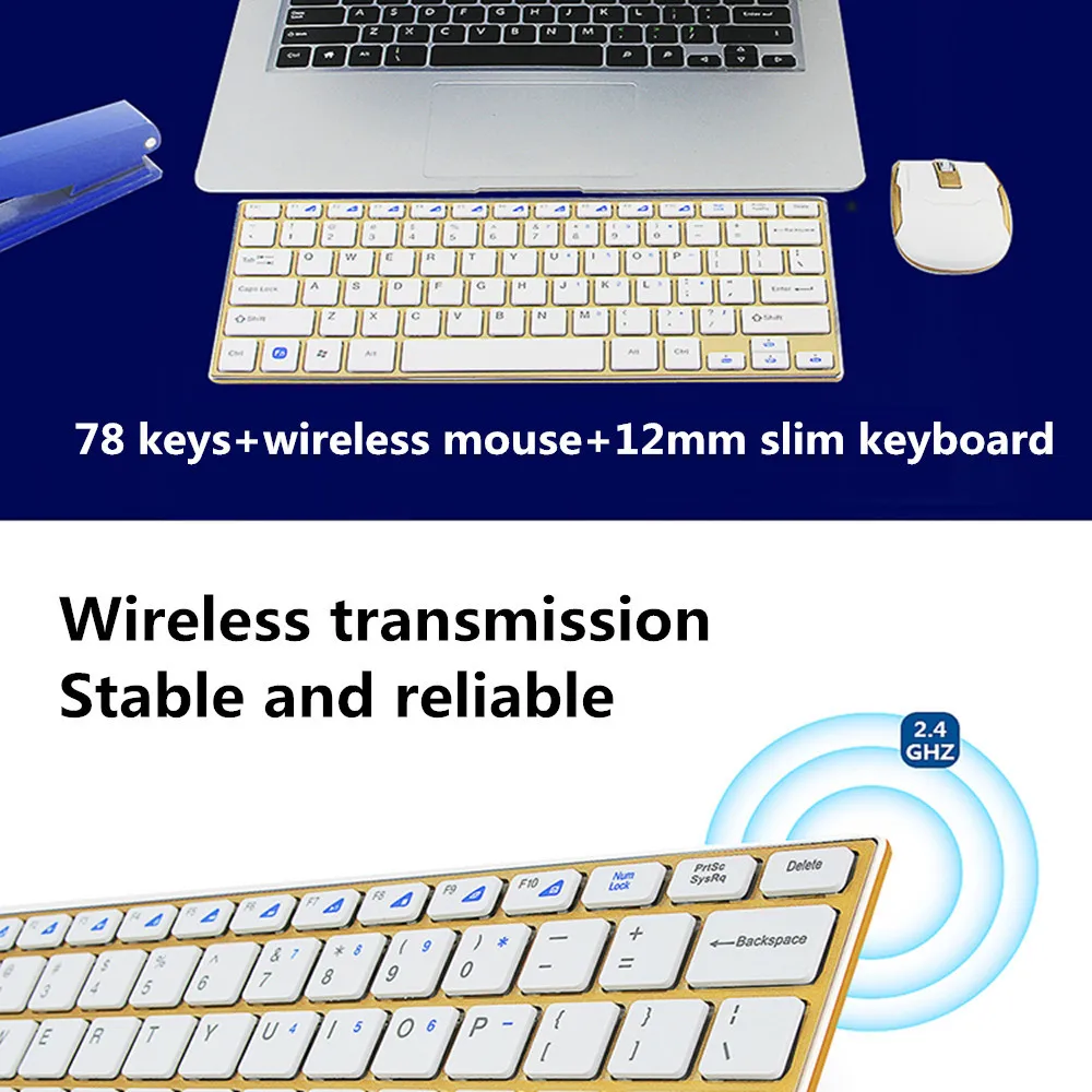 Wireless Keyboard Mouse Combo USB Utral-thin with Office Gaming PC Optical Mause Gamer Kit For Desktop Laptop Computer | Компьютеры и