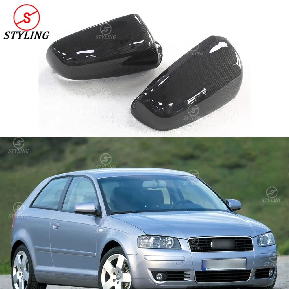 

A4 B7 Mirror Cover Replacement style For Audi A3 mirror cover S6 Carbon Fiber Rear side view case caps 2004 2005 2006 2007 2008