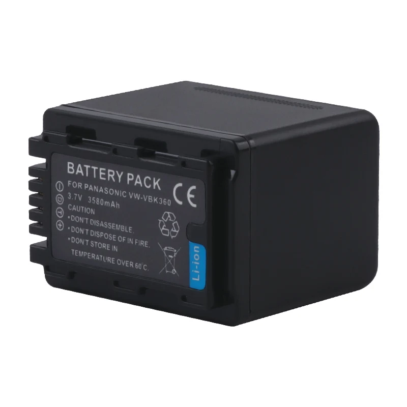A BATTERY 3580 мА/ч, VW-VBK360 VW VBK360 VBK360 Батарея и Зарядное устройство для цифрового фотоаппарата Panasonic HDC-HS80 SD40 SD60 SD80 SDX1 SDR-H100 H85 H95 HS60 HS80 - Цвет: A BATTERY