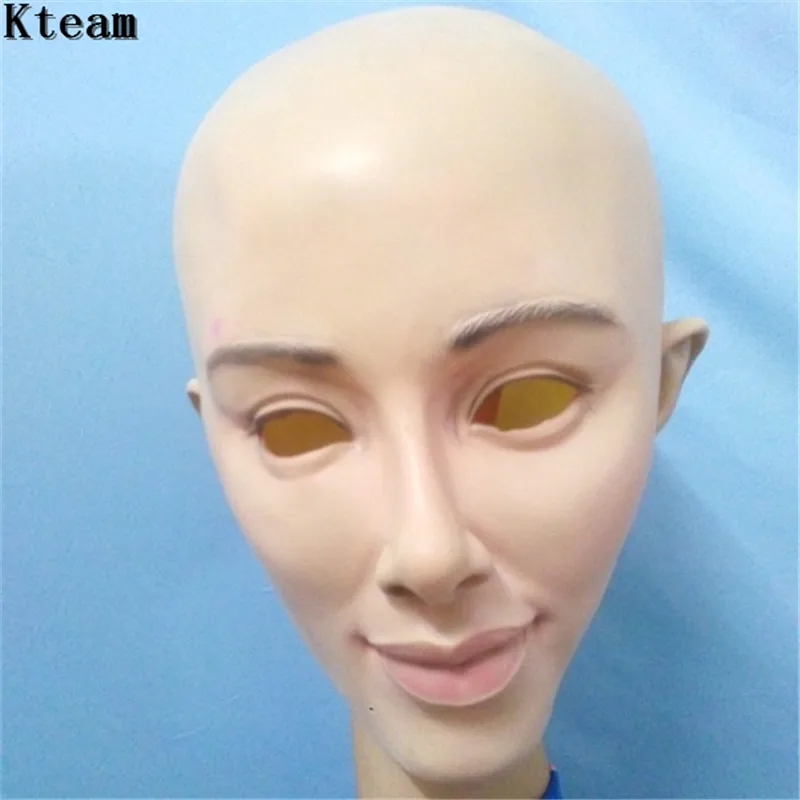 

Top Grade Silicone Realistic female mask rubber LatexTransgender Second Skin Mask Full Face Head Mask Crossdress Mask toy New