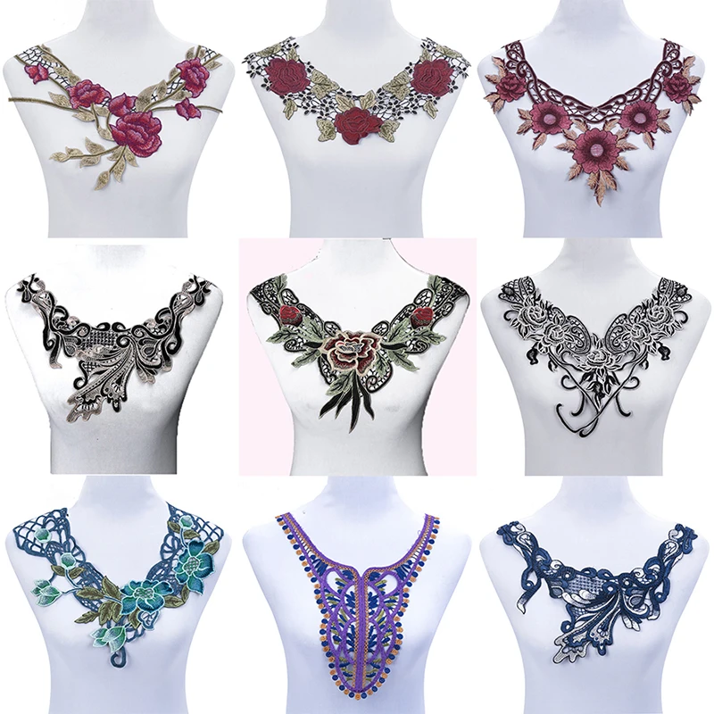 1 шт. кружевной воротник с вышивкой из полиэстера|collar neckline|collar sewinglace collar sewing appliques |