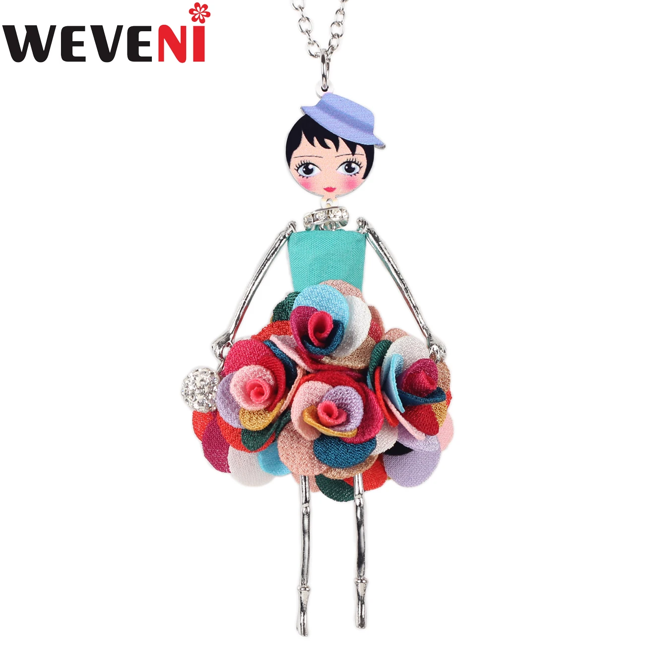 Французская кукла WEVENI Flower ожерелье с подвеской цепочкой ошейником ручной работы