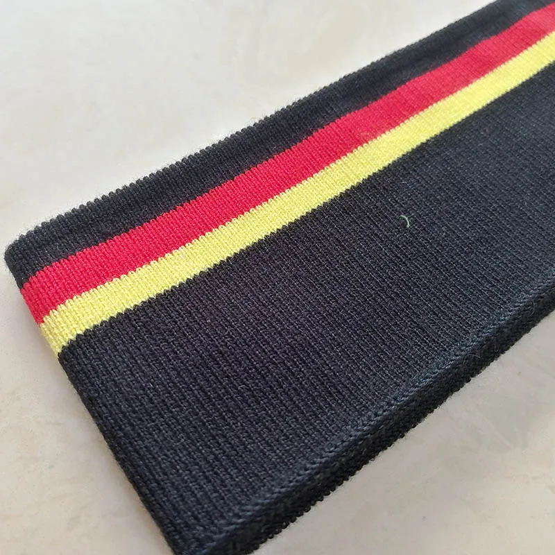 Black red yellow 2 JIETAI красочные мерсеризованный хлопок трикотажные полосы ребра ткань тканевые аксессуары DIY воротник манжеты подол нижний воротник ничья текстурирование - Цвет: Black red yellow 2