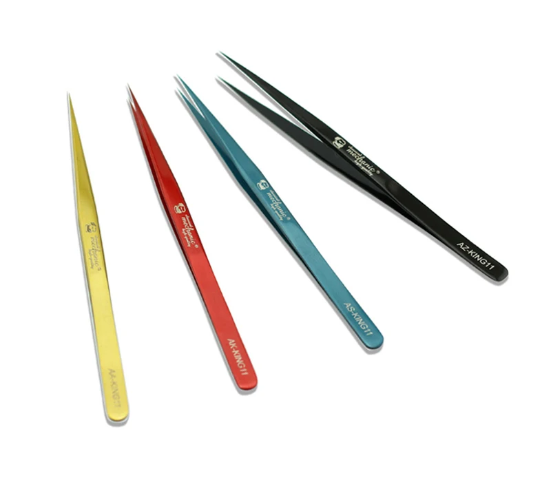 

Ultra Fine Point Tweezers for Phone repair, Micro soldering Professional Strong Metal Long Stainless Steel Hand Tool Tweezer