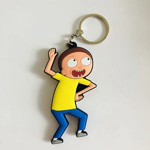 Зеленый Rick Fashion аниме-брелок для ключей пвх рисунок брелок милые игрушки брелок подарок на день рождения унисекс новинка - Цвет: Зеленый