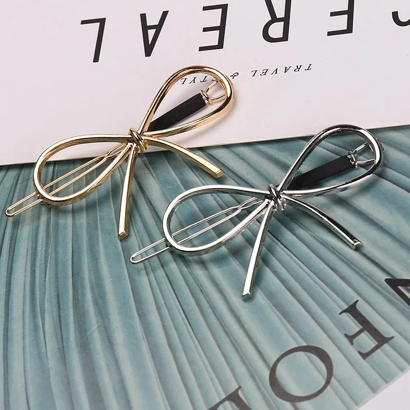 New Vintage Hairpins Metal Bow Knot Hair Barrettes Girls Women Accessories Hairgrips Brand Holder Clip |