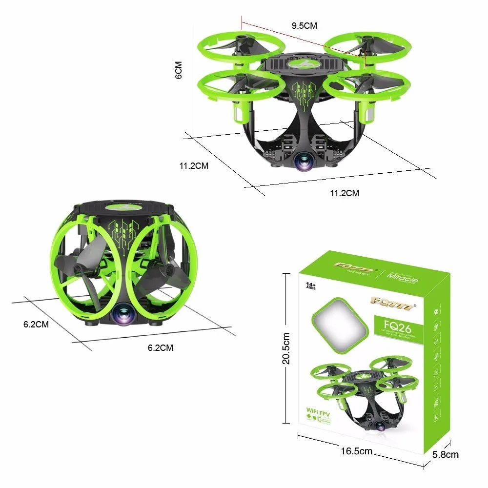 FQ777 FQ26 Miracle 3D складной рычаг WiFi FPV RC Мультикоптер 30 Вт камера G-сенсор Безголовый