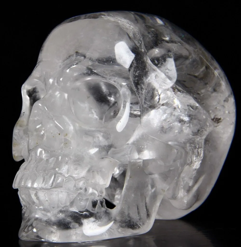 

QUARTZ ROCK CRYSTAL Carved Skull, Super Realistic, Healing