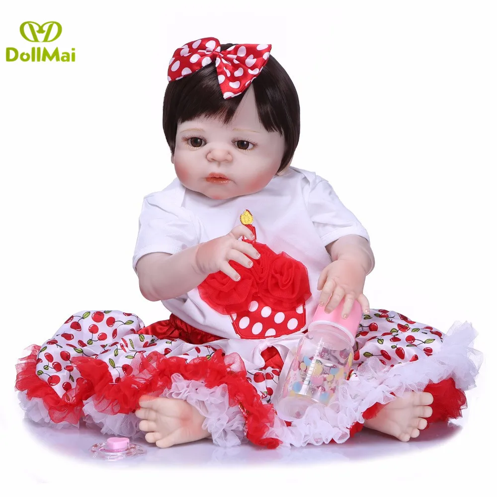 

Boneca Bebes reborn 23 "57 см силиконовые куклы для всего тела, куклы для новорожденных девочек, куклы для маленьких принцесс, подарок boneca