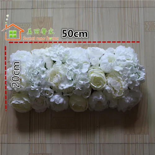 flower row Сладкий дом искусственный шелк роза гортензия пион ряд цветов украшения для свадебного стола Свадьба дорога свинцовые цветы свадьба - Цвет: flower row