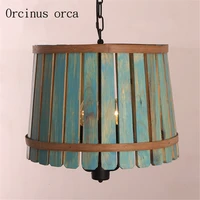 the barrel lamp american country iron chandelier wooden bedroom mediterranean garden restaurant balcony retro lamps