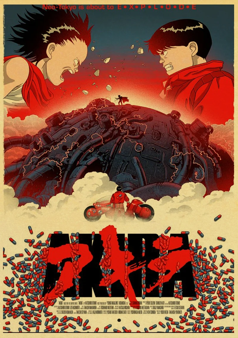 Винтажный постер Akira Anima домашний Настенный декор из крафт-бумаги настенная