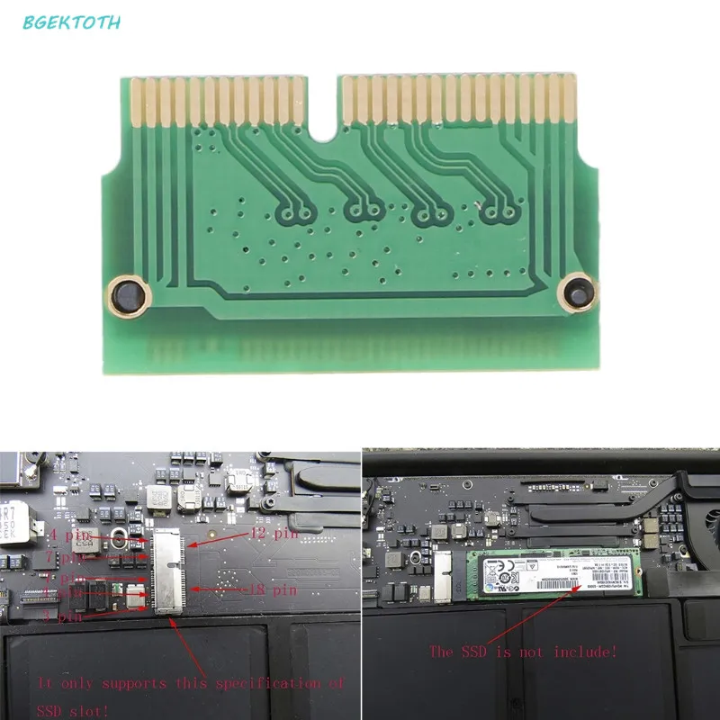 M Key M.2 PCI e до 12 + 16Pin AHCI SSD адаптер карты для 2013 2014 2015 Mac Air Pro|Платы расширения| |
