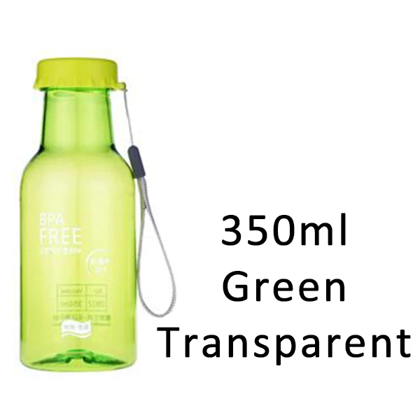 350ML green Transhome яркие цвета небьющаяся бутылка для воды 350 мл 550 мл портативная герметичная велосипедная Спортивная пластиковая бутылка стакан для лимонного сока - Цвет: 350ML green