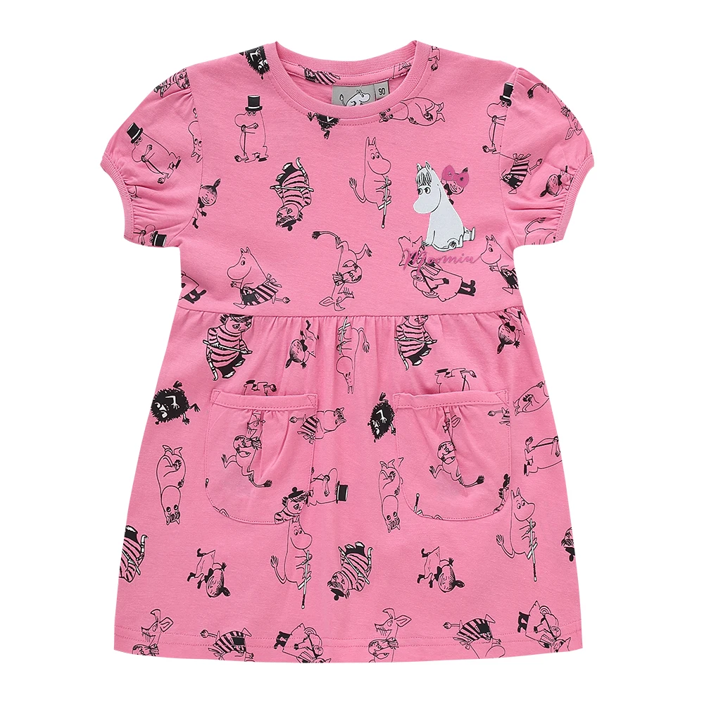 Moomin/детская одежда летняя футболка для девочек розовая из 100% хлопка с героями