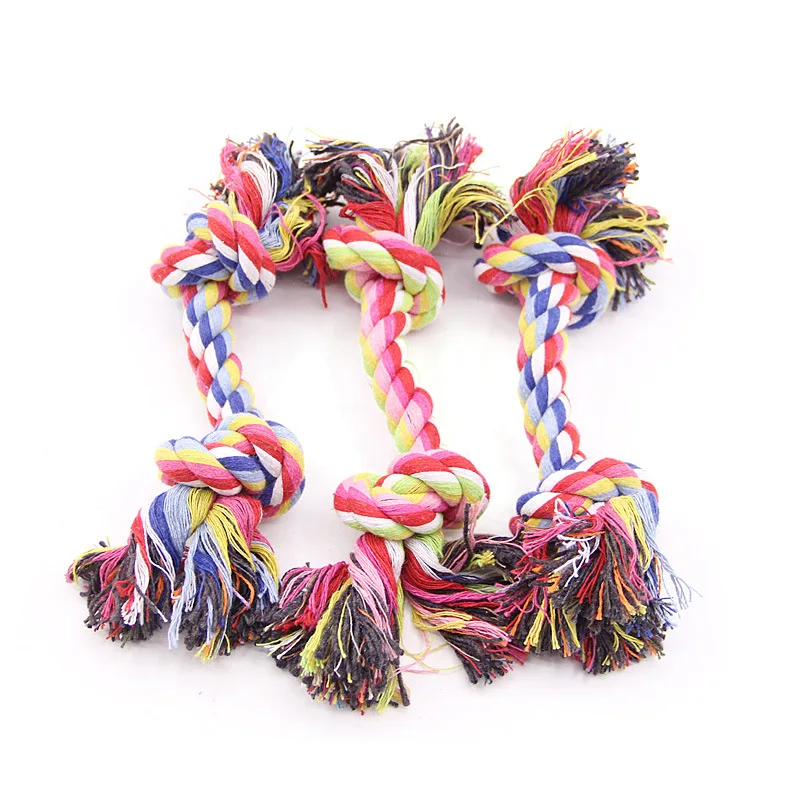 

Pet Supplies New Dogs Toy Durable Cotton Chewing Braided Bone Rope 23 Cm Interactive Toy Dog Toys For Large Dogs (random color)