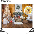 Рождественские фоны для фотосъемки каминные подарочные часы деревянные настенные детские фоны для фото внутри помещения фотосессия Фотостудия