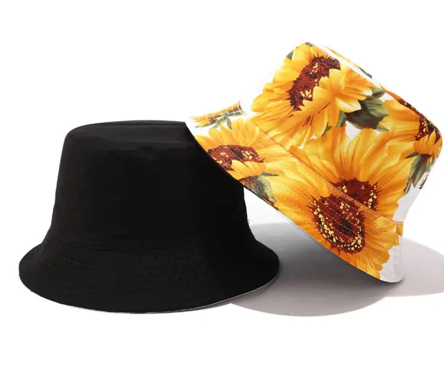 Панама двусторонняя с подсолнухом женская шляпа от солнца для девушек и женщин
