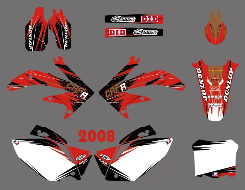 Новый стиль (0139 Горячий красный и белый) команда графика фоны наклейки Наборы для