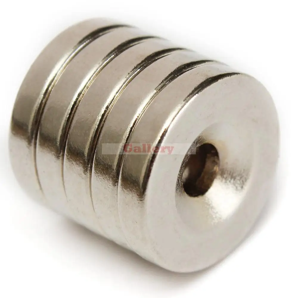 

15 Pcs N50 15x3mm Countersunk Ring Magnets 4mm Hole Rare Earth Neodymium