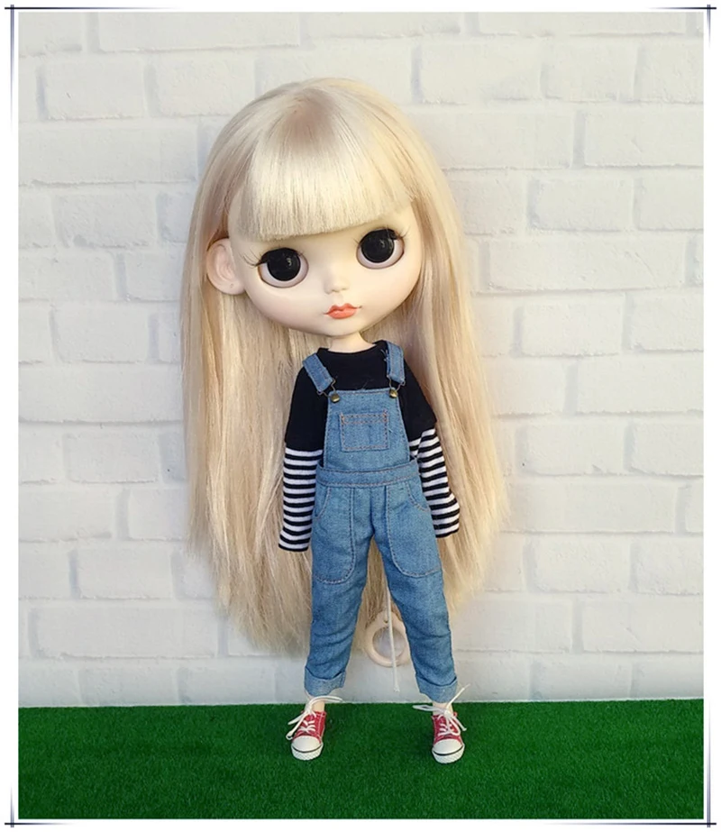 Одежда для кукол Blyth футболка с длинным рукавом комбинезон брюки Pullip OB24 azone ob22 Jeans