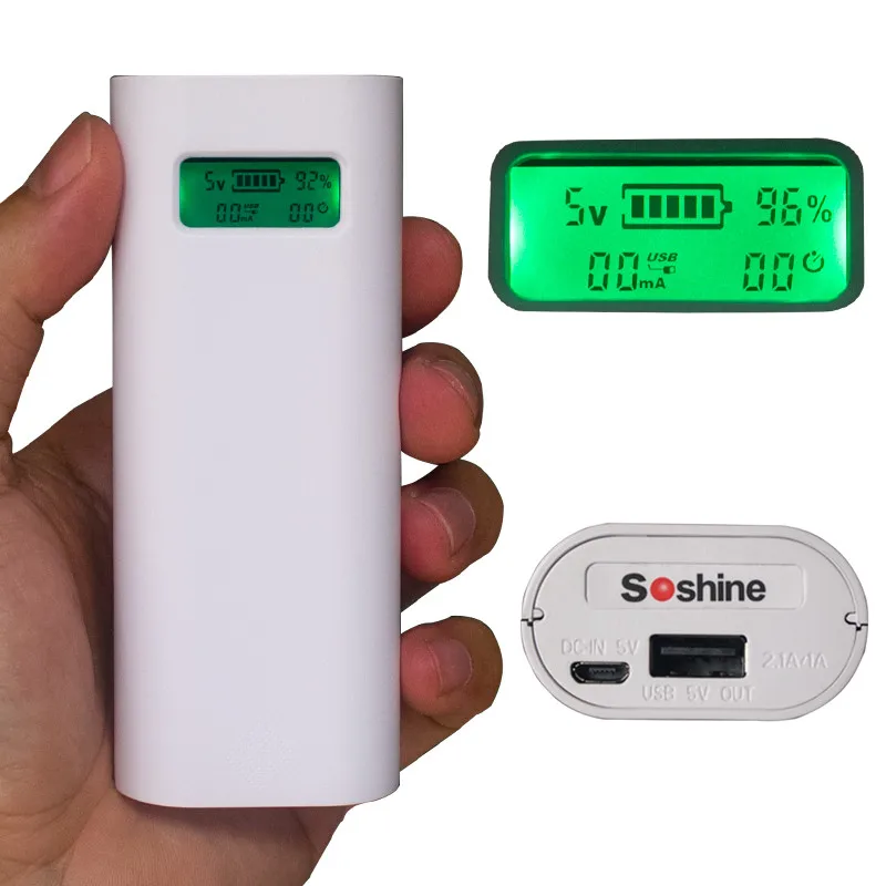 Зарядное устройство Soshine E4S 2 слота 18650 литий ионный аккумулятор USB с ЖК дисплеем