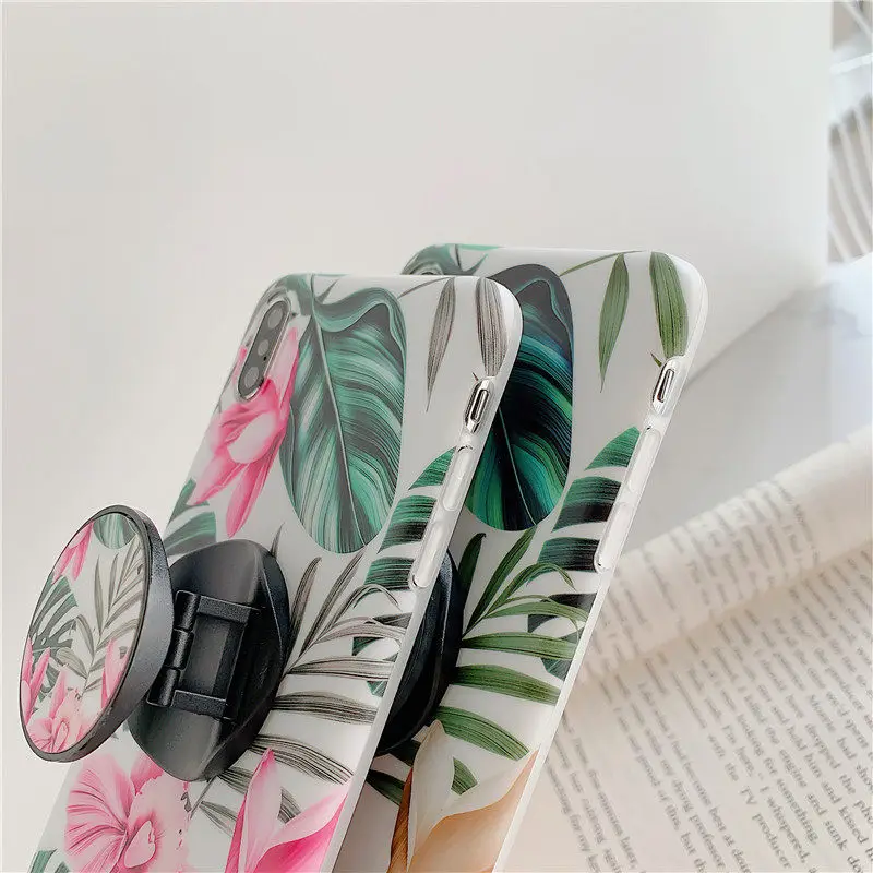 Чехол FLYKYLIN Art Leaf Flower для huawei Nova 3e 4e чехол на P30 Pro P20 Lite mate 20 Чехлы IMD силиконовый чехол с подставкой