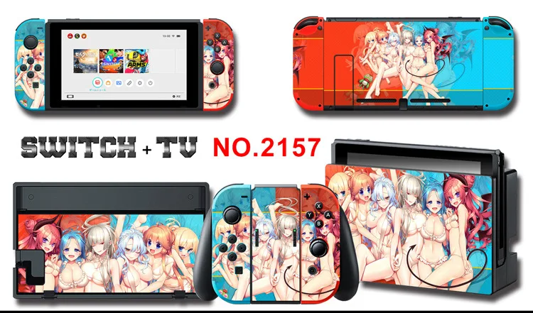 Для nintendo Switch Pain sticker консоль Dock Joy Con полное покрытие цветной бумажной кожи Закаленное стекло протектор экрана от 2000-2305