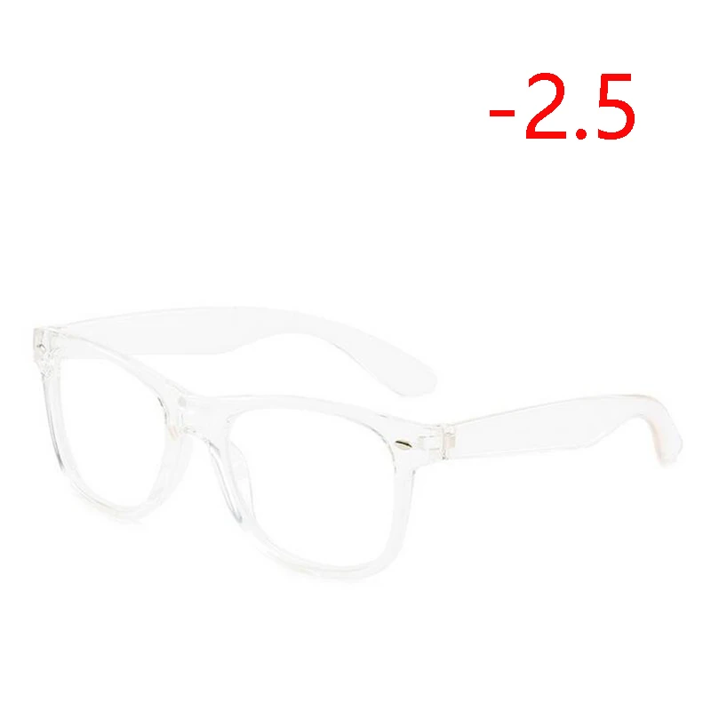 Diopter SPH 0-0.5-1-1.5-2-2.5 To-6.0 Finished Myopia Glasses Men Women Retro Rivets Nearsighted Glasses Transparent Frame - Цвет оправы: Myopia 250