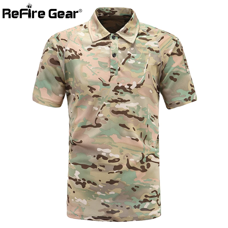 Мужская тактическая футболка ReFire Gear летняя камуфляжная дышащая в стиле милитари