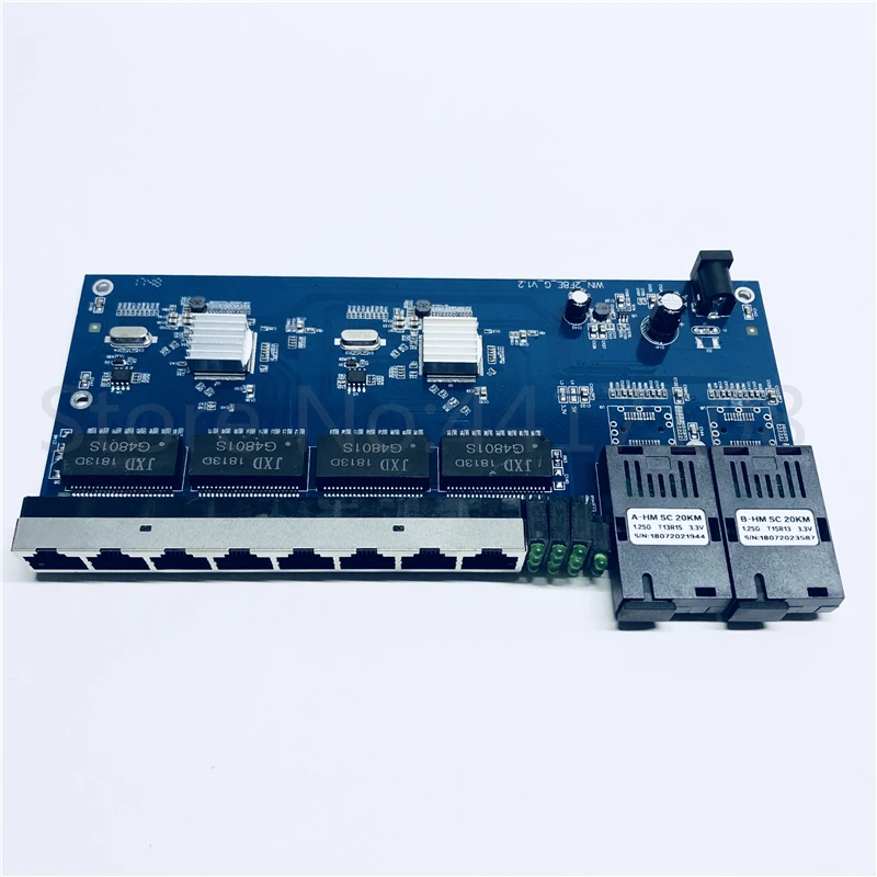 Коммутатор Ethernet 8UTP &amp 2SC 10/100/1000M Gigabit волоконно-оптический медиаконвертер