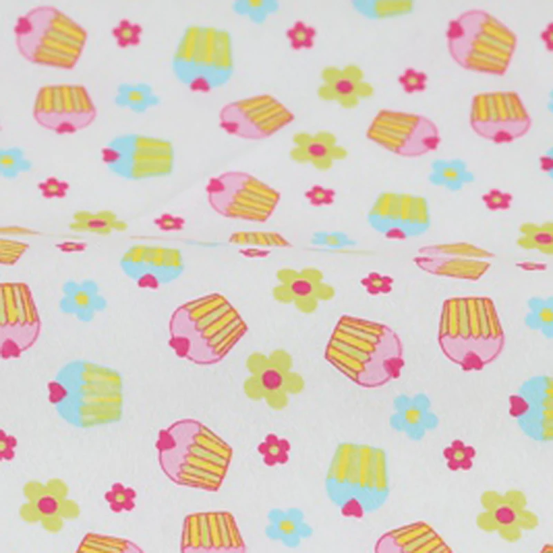 Симпатичная фланелевая одежда для сна из 100% хлопка с мультяшным пирожным 50x105 см