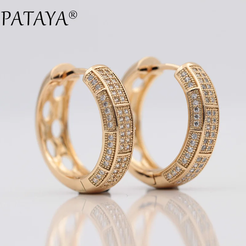 Женские серьги-подвески PATAYA из розового золота 585 пробы с инкрустацией