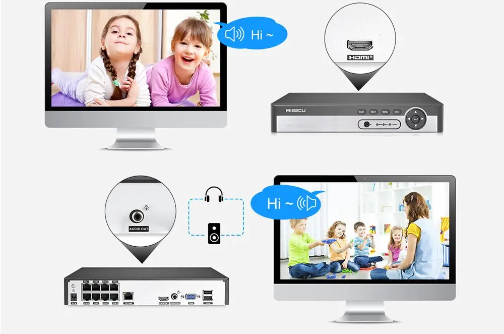 MISECU 8CH 1080P CCTV камера система аудио запись 2MP пуля PoE IP камера водонепроницаемый открытый ночное видение комплект видеонаблюдения