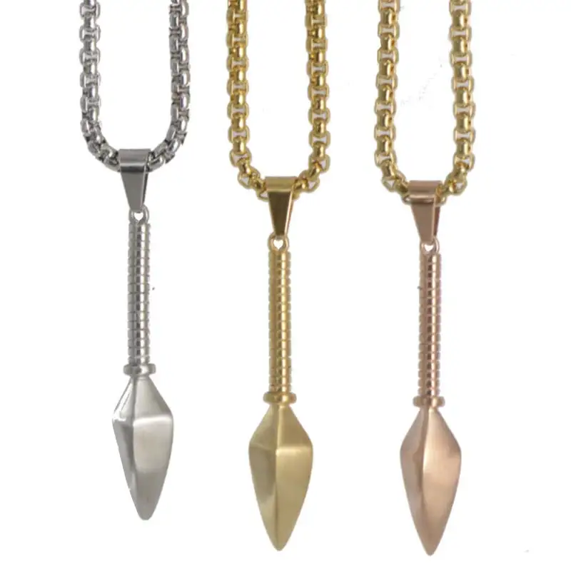 Spear Head Fight Pedant Necklace Stainless Steel Workout Exercise Bodybuilding Fitness Strength Jewelry 23in | Украшения и