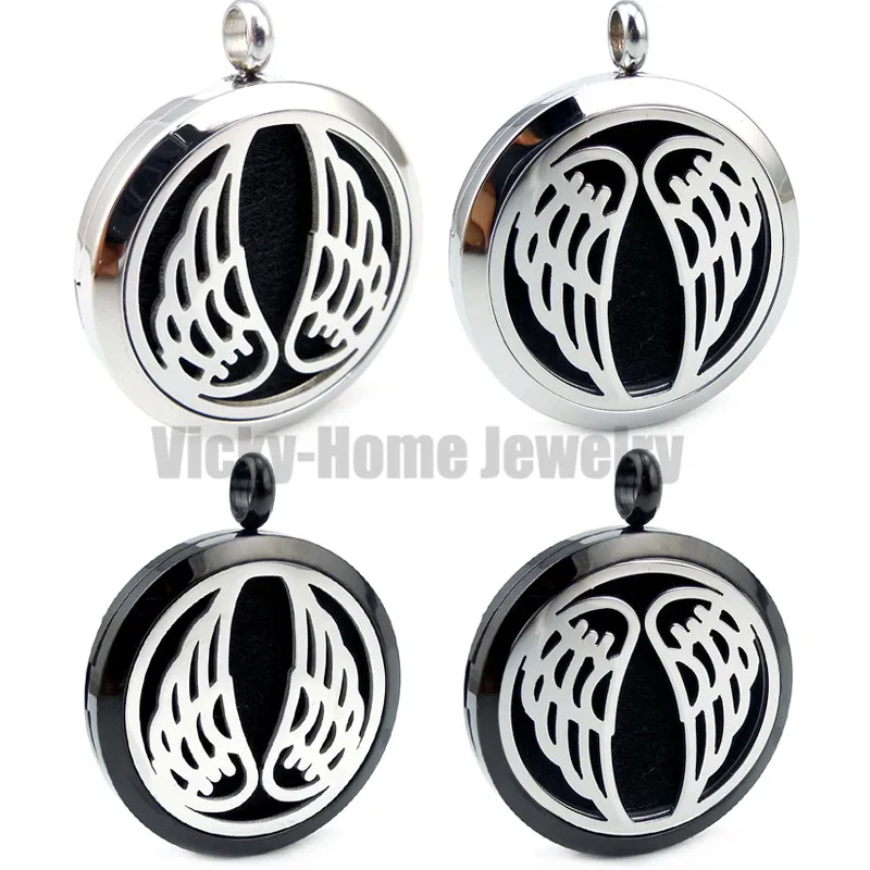 С цепочкой подарок крыло (30 мм) эфирного диффузорный медальон с маслами