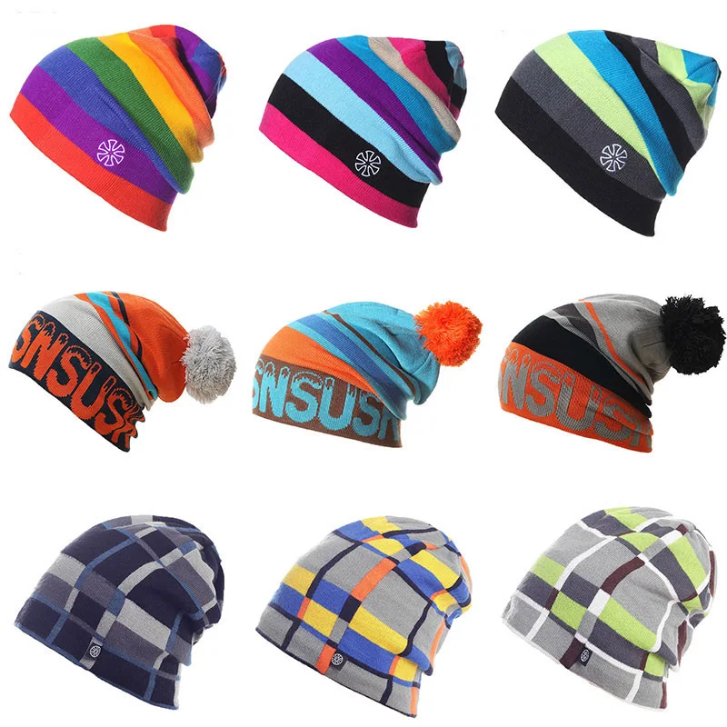 

SN.SU.SK 2020 New Women Winter Knitted Hats Gorro Beanie For Men Women Beanies Mask Hat Bonnet Outdoor Sport Skiing Chapeu Cap