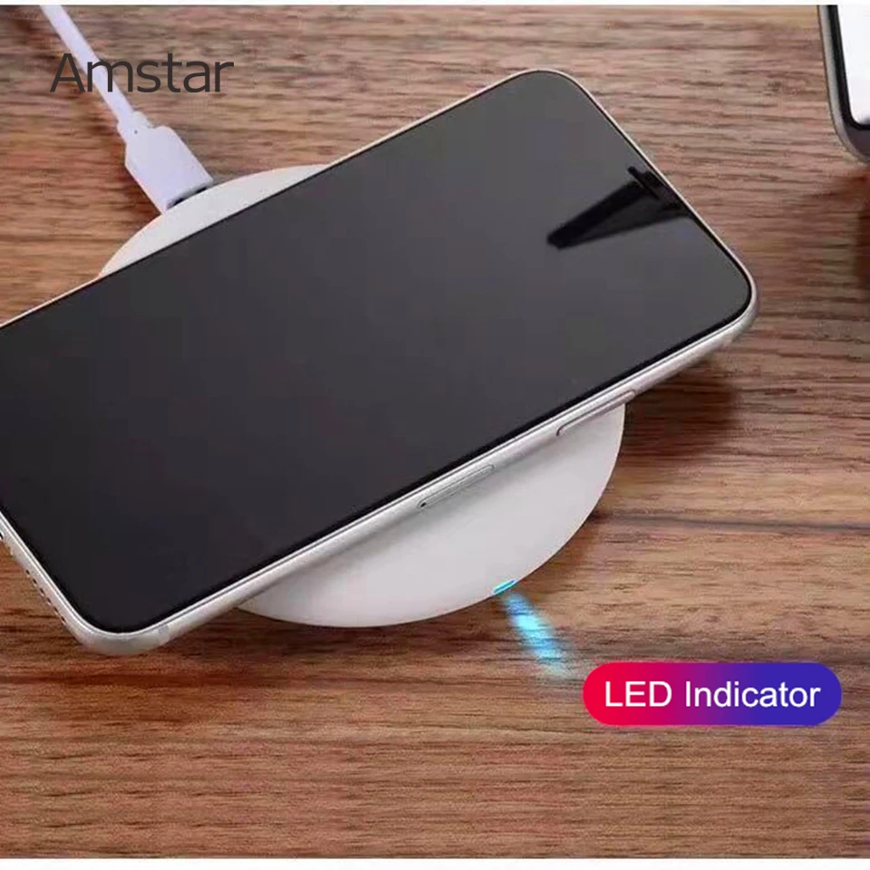 Беспроводное зарядное устройство Amstar для iPhone 11 X XS XR 10 Вт USB Беспроводная зарядка