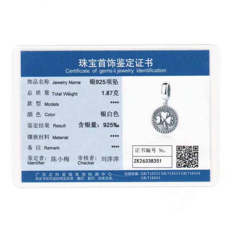 

Autumn New Arrival 100% 925 Sterling Silver Clover Charm Fit Original WST Bracelet Pendants Authentic Jewelry Women