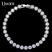 umode womens tennis bracelet with 31pcs 0 25 carat top quality aaa cubic zircon new fashion bracelets bangles ub0030