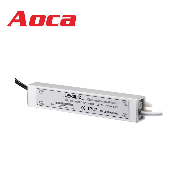 Водонепроницаемый светодиодный драйвер 20 Вт 12 В smps источник питания 24