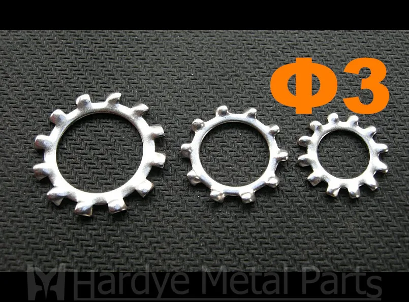 

500pcs/lot M3 stainless steel DIN6797A External teeth / tooth lock washer SS304