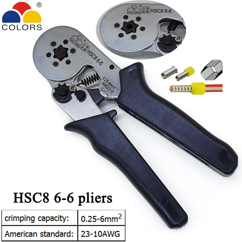 HSC8 10С 0,25-10mm2 23-7AWG HSC8 6-4A/6-6 0,25-6mm2 HSC8 16-4 обжимные клещи электрическая трубка Клеммы Коробка мини фирменный Зажим инструменты